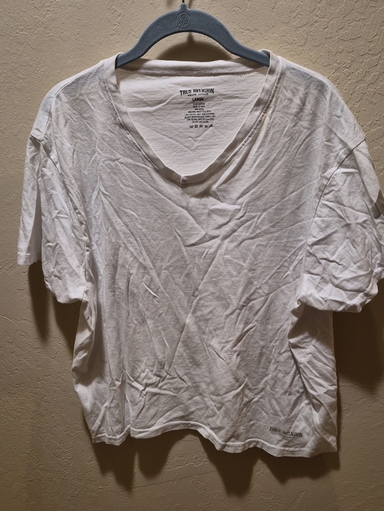 True Religion Tops - True Religion White V-Neck Short Sleeve Tee